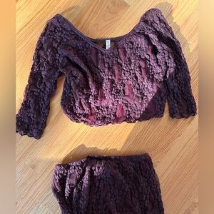 Free People Lace Skirt Set